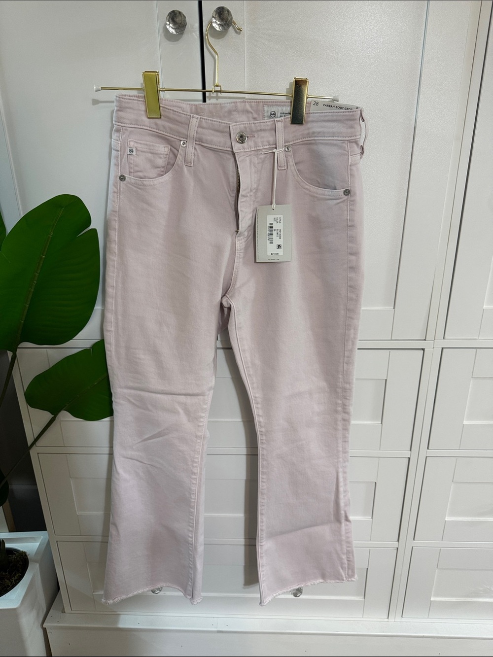 AG Adriano Goldschmied Pale Pink Flare Jeans